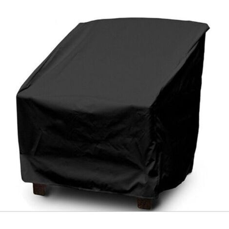 Housse de Chaise Jardin Empilable, Housse Chaise Exterieur en Tissu Oxford 210D Imperméable, Housse de Fauteuil Protege Jardin, Couverture Chaise Jardin Balcon Anti-UV/Pluie 646470/120cm (Noir) (1/5)