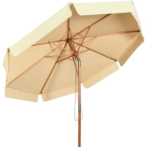 COSTWAY Parasol Inclinable Ø300CM avec Manivelle Anti-UV,Protection Solaire Toile Polyester Imperméable pour Jardin,Terrasse, Balcon (1/5)