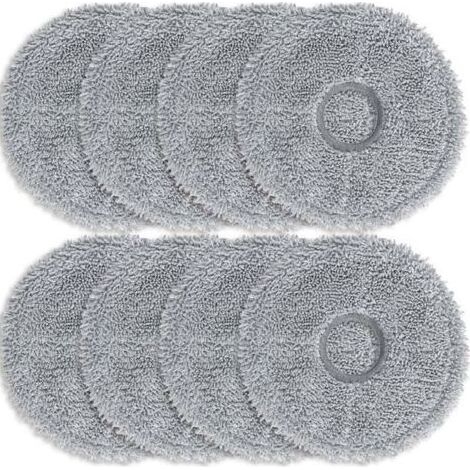 Lot de 8 chiffons en microfibre gris foncé pour les aspirateurs robots Dreame L10s Ultra / L10 Ultra / L20 Ultra / L10s Pro Ultra Heat / X40 Ultra Complete et Xiaomi X10+ / X20+. Pièces de rechange. (1/4)