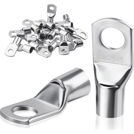 35 Pieces Lug 4mm2 Tubular Lugs M4 Ring Lugs Round Lug for Automobiles and Electrical Boxes (1/5)