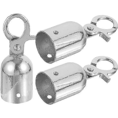 Crochets d'extrémité de corde en alliage d'aluminium durable, compatibles avec les poteaux de contrôle des foules et les barrières de file d'attente, argentés, lot de 3 (1/5)
