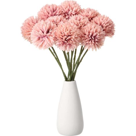 12 künstliche Chrysanthemenbälle in Altrosa (1/5)