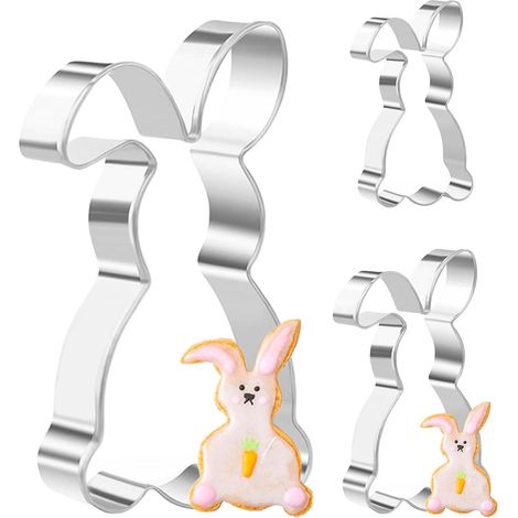 Formine Biscotti Pasquali 3 Pezzi Coniglietti Acciaio Inox (1/5)