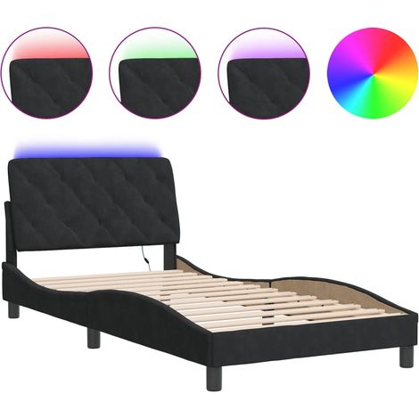 Maison Exclusive - Giroletto con LED senza Materasso Nero 100x200 cm in Velluto