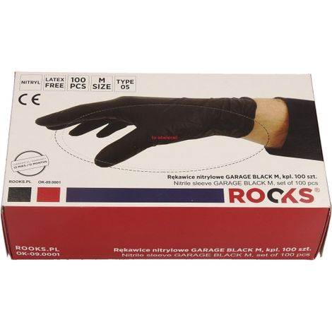 Guanti in Nitrile Neri ROOKS Taglia M – Confezione 100 Pezzi (OK-09.0001)