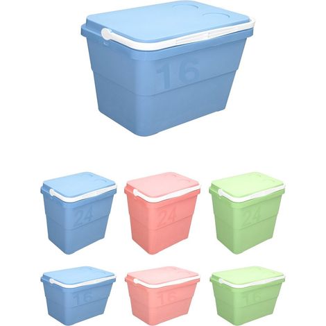 JARDIN202 - Nevera Portátil Rígida – Nevera Térmica con Asa para Camping, Barbacoa y Viaje  16 L (Celeste)