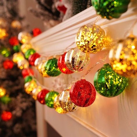 Guirlande lumineuse LED, décorations de Noël, alimentation USB, 3 mètres de long – motif boule en forme de diamant. (1/3)