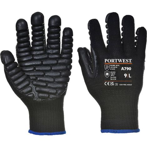 Gants Anti Vibration Noir L - Taille 9 (1/3)