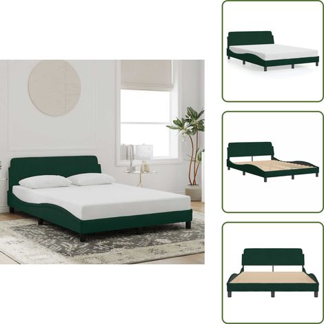 Bettgestell ohne Matratze Dunkelgrün 120x200 cm Samt - Samtbett - Doppelbett - Boxspringbetten - Bettsofa - Lattenrost