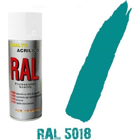 Bomboletta spray ral 5018 blu turchese acrilico vernice brillante lucido graffit