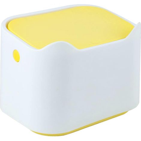 Petite poubelle de table Mujixi, mini poubelle de table portable, couvercle à pression, boîte à mouchoirs de bureau (1/5)