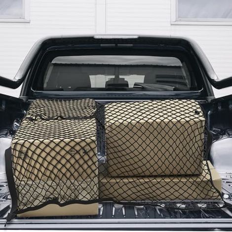 Filet de Chargement hautement élastique, Extensible de 120x120cm à 210x210cm, Filet à Bagages de Voiture avec Crochets, idéal pour Les Charges légères (1/5)
