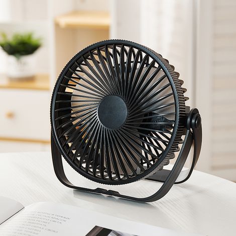 Ventilador de escritorio recargable por USB, apto para uso en interiores y exteriores. (Negro, 1 unidad, dimensiones: 160 x 100 x 173 mm (alto)) (1/5)