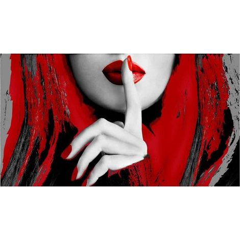 Lupia Quadro Moderno, Vetro Acrilico Plexy, Facile da appendere, da parete, stampa con Colori intensi, prodotto in Italia, 100x150 cm RED SILENCE (1/4)
