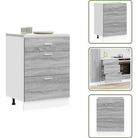 Armoire de cuisine sonoma gris bois d'ingénierie - Armoire De Cuisine - Armoires De Cuisine - Meuble D'évier - Meuble D'évier De Cuisine (1/5)