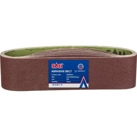 Lot de 10 bandes abrasives 100 x 915 mm - Grain 80 - Papier abrasif pour ponceuse à bande - Pour poncer, limer, affûter et dérouiller sur bois et métal (1/5)