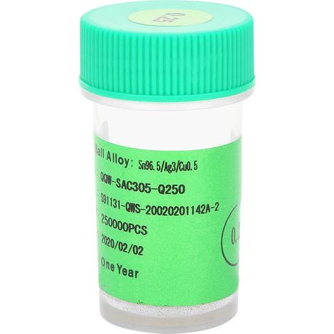 Boule de soudure sans plomb 0.25mm pour reprise PCB et reballing - Sphère en étain 250K (1/5)