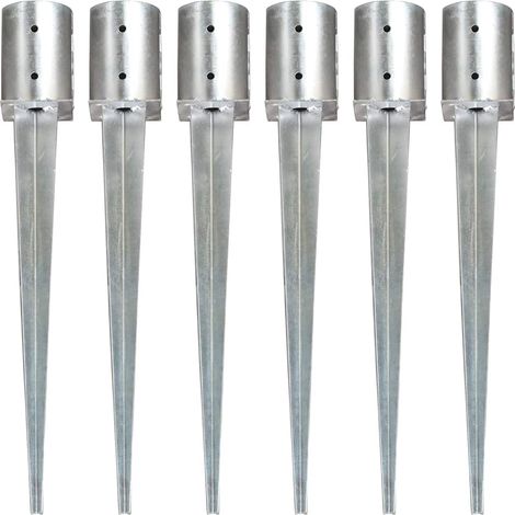 Piquets au sol 6 pcs Argenté 10x76 cm Acier galvanisé (1/5)