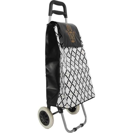 Chariot Shopping en PVC Noir Impression "Main de Fatima" (1/4)