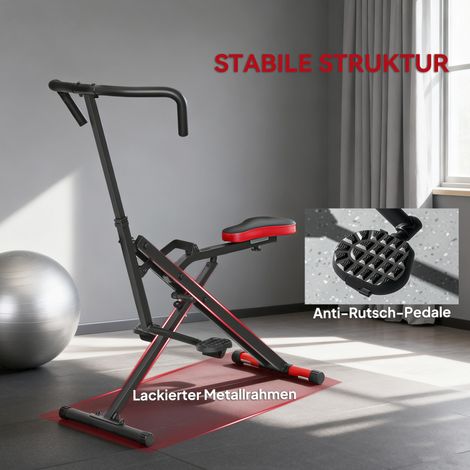 Heimtrainer, verstellbar, Metallrohre, Pedale, klappbar, rot. (1/5)