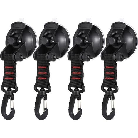 Anclaje con ventosa de 4 piezas con gancho de sujeción, gancho de fijación con ventosa para toldos, tiendas de campaña laterales para coche, accesorio para lonas de camping