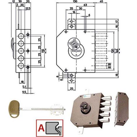 Cerradura Sic.Triple Izquierda Dm 20520 Mottura