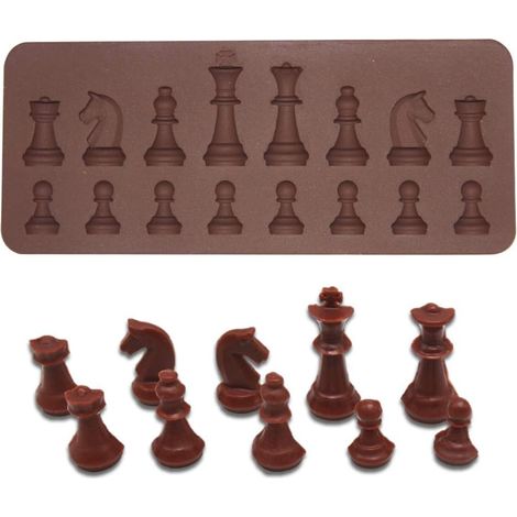 1 Moule à chocolat, 16 cavités échecs, silicone antiadhésif, pour bonbons gelée cupcakes (1/5)