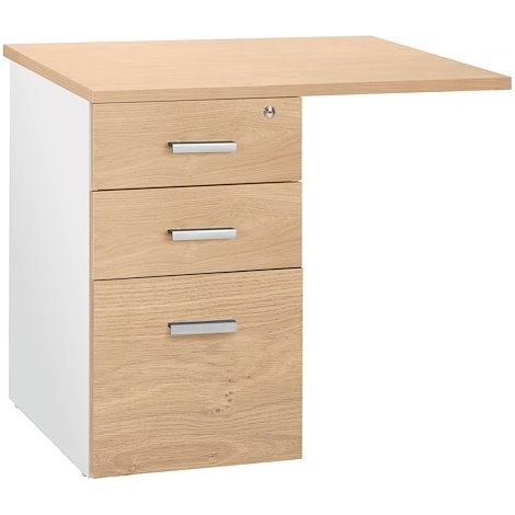 Caisson hauteur de bureau Ineo chêne clair 3 tiroirs - Maxiburo
