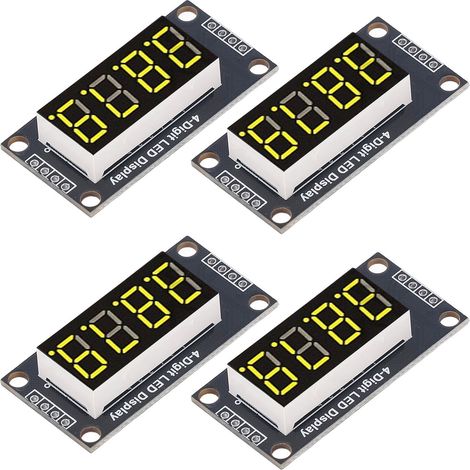 4 modules d'affichage numérique à tube LED 4 chiffres 7 segments 0,36 pouce, puce de commande TM1637, jaune MRA110C (1/5)