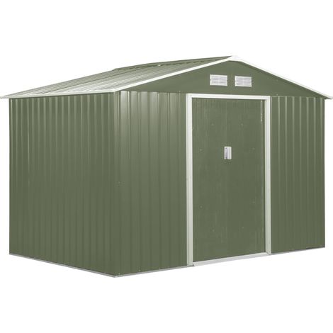 Casetta Box da Giardino 277x195x192 cm in Acciaio e Polipropilene Verde Chiaro (1/5)