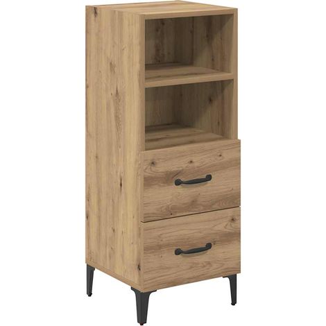 Buffet,Bahut,Meuble de Rangement chêne artisanal 34 x 34,5 x 90 cm Bois d'ingénierie CFW66414 (1/5)