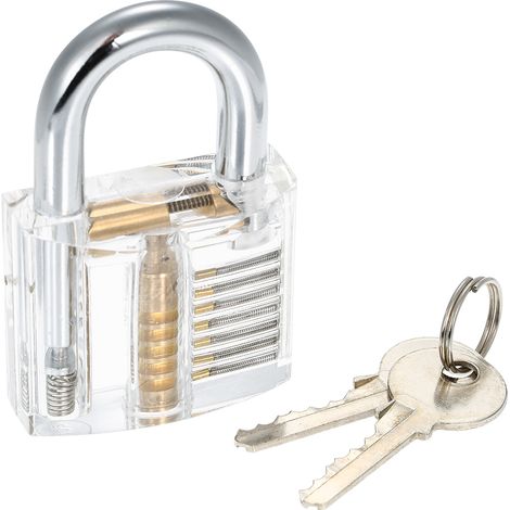 Kit d'outils de crochetage de serrure 15 pièces avec deux cadenas de formation pratiques transparents pour serrurier débutants et professionnels (1/5)