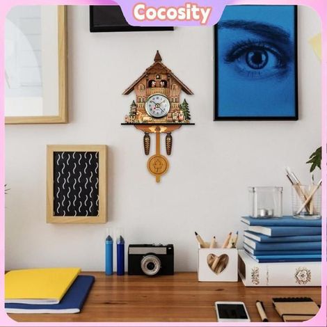 Cocosity Horloge murale Wall Clock Antique Wooden Wall Clock Retro Wall Hanging Clock For Living Room jardin artificiel (1/5)