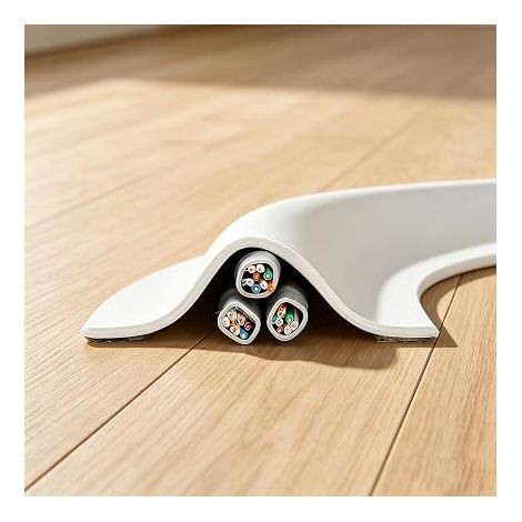10FT White Self Adhesive Flexible Cable Cover Protector for Walls, Floors, Apartments, Offices and Garages (1/5)