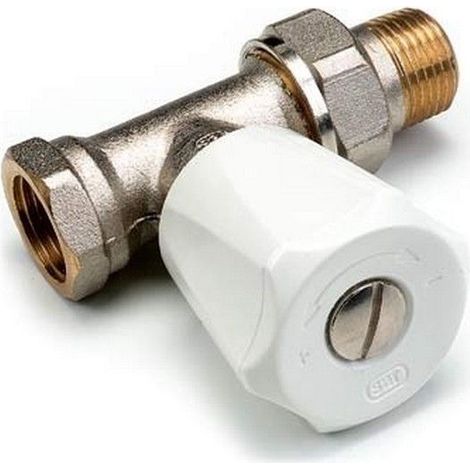Comap – Robinet manuel droit 1/2' pour radiateur – Filetage 15x21 – Double étanchéité – Évolutif thermostatisable – S640011