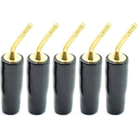 Bananenstecker für Audio-Lautsprecherkabel (schweißfrei), geflochtene Kabel, Steckerverbinder – 5 Stück – Schwarz