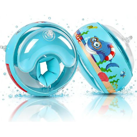 Brassard Enfant 1-6 Ans, Brassard Gonflable Bebe, Brassard Piscine Enfant pour Bebe avec 6 Airbags Indépendants,Brassard Piscine avec Pompe à Air 11-30kg (1/4)