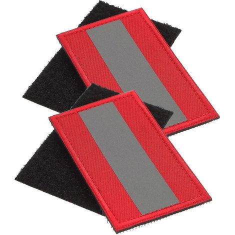 Set di 2 toppe riflettenti di sicurezza per abbigliamento, bracciali e altri indumenti. Toppe adesive decorative. (1/5)