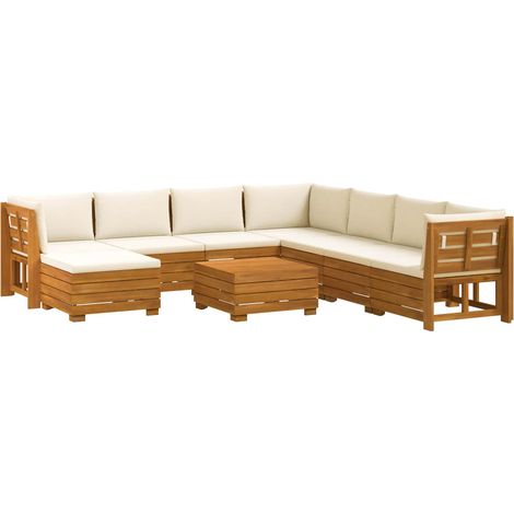 Maison Exclusive - Outdoor-Sofagarnitur mit Kissen 9 Stück Braun
