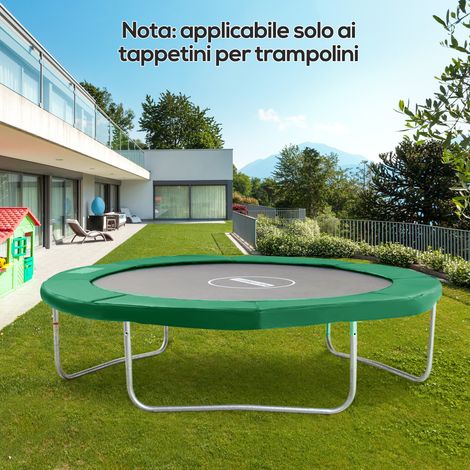 Funda plegable y portátil para trampolín de Ø305 x 1,5 cm, protección para trampolín de jardín en plástico, espuma de PE y EPE, color verde.