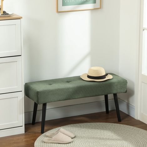 Sitzbank Polsterbank Cord 100x36x45 cm Grün OKMYHOME (1/5)