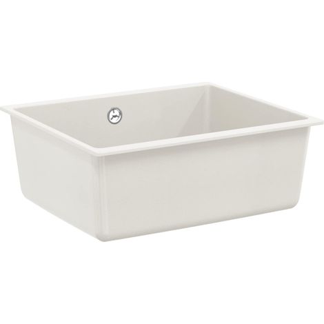 Waschbecken Weiß 530 x 460 mm 80% Quarz und 20% Harz