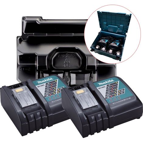 2X Makita DC18RC 18v 22min Intelligent FAST Lithium Battery Charger + Inlay (1/4)