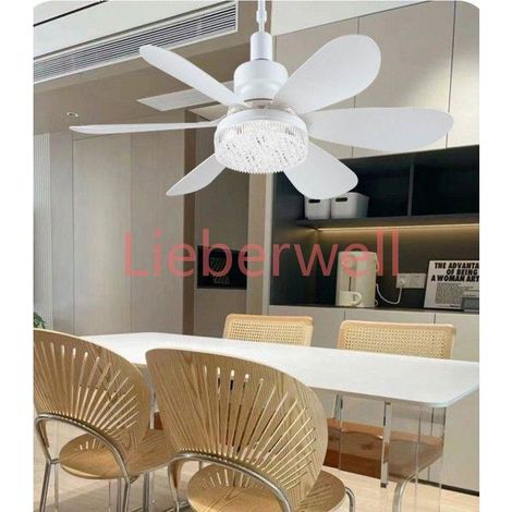 Lampe de ventilateur à six pales 40W 52 cm pales blanches couvercle blanc laiteux avec support de lampe,Oliv VENTILATEUR DE PLAFOND (1/4)