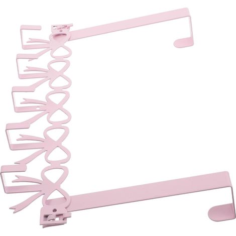 Porte-manteau en fer rose forme de nœud avec 5 crochets, design gain place, cintre pour suspendre (1/5)