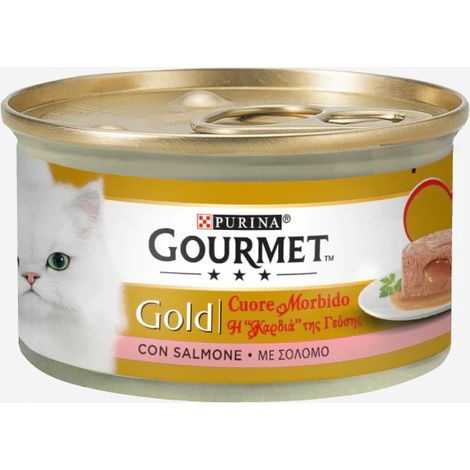 Purina Cat Gourmet Gold Cuore Morbido Salmone - Purina Cat Gourmet Gold Cuore Morbido Salmone - Lattina Da 85 Gr (1/2)