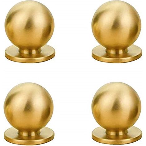 Kugelförmige Möbelknöpfe aus Messing, kugelförmige Griffe aus gebürstetem Gold, Küchenbeschläge aus Messing, Schubladengriffe, Kommodengriffe