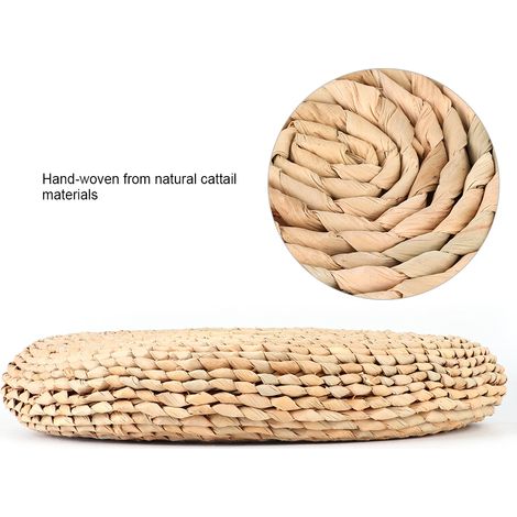 Handgewebtes Yoga- und Meditationskissen aus Schilfrohr – 40 x 40 cm – Zen-Dekoration für Tatami und Erkerfenster (1/5)