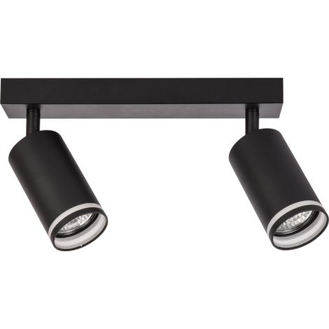 Lampada parete/soffitto 2xGU10 nera alluminio PARIS Polux (1/5)