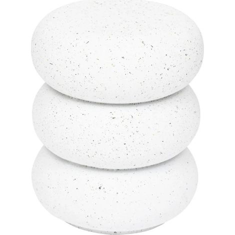 Atmosphera – Table d'appoint ronde 43cm – Magnésie blanche – Design totem imprimé granite – Poids léger 5kg (1/4)